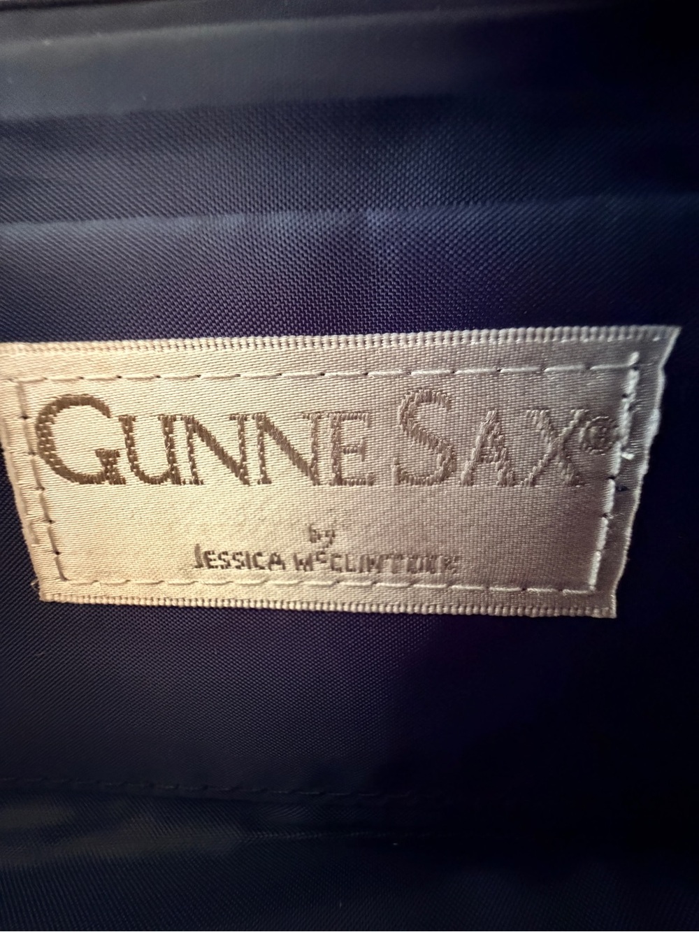 NWT Gunne Sax Jessica McClintock Navy Satin Evening Clutch Purse - Picture 5 of 6